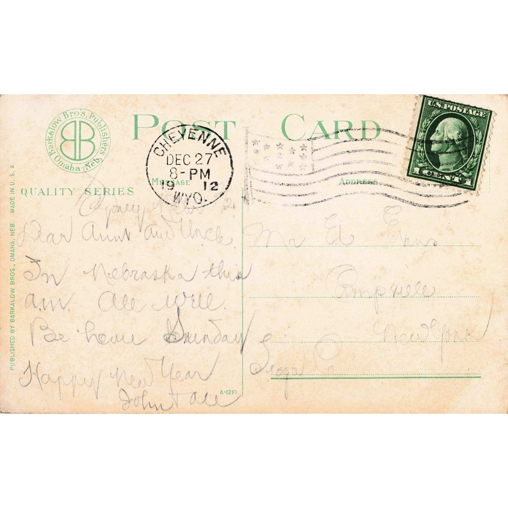 Vintage 1912 Dale Creek Valley Scull Rocks Wyoming Union Pacific Postcard Wyo - Picture 2 of 2